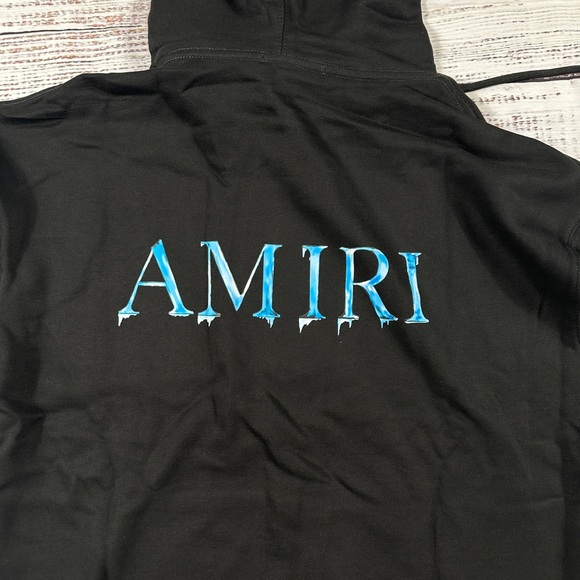 AMIRI ICE Baby Blue Logo Pull Over Hoodie Men’s Large - Picture 3 of 4